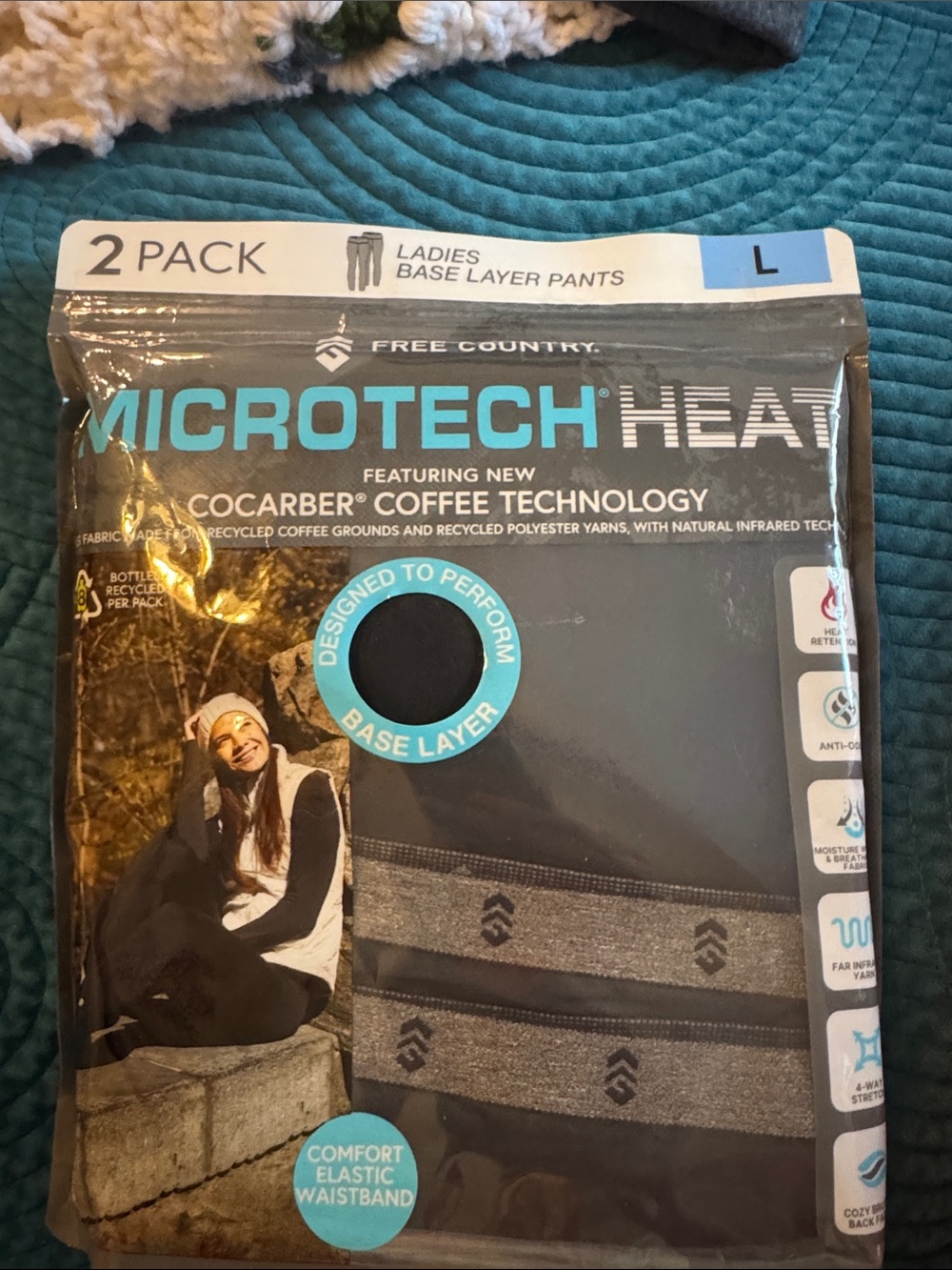 Free Country Microtech Heat Ladies Base Layer Pants - 2 Pair Black